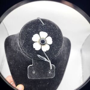 Vintage 60s Flower Power Mod Enamel Flower Pin - 3"